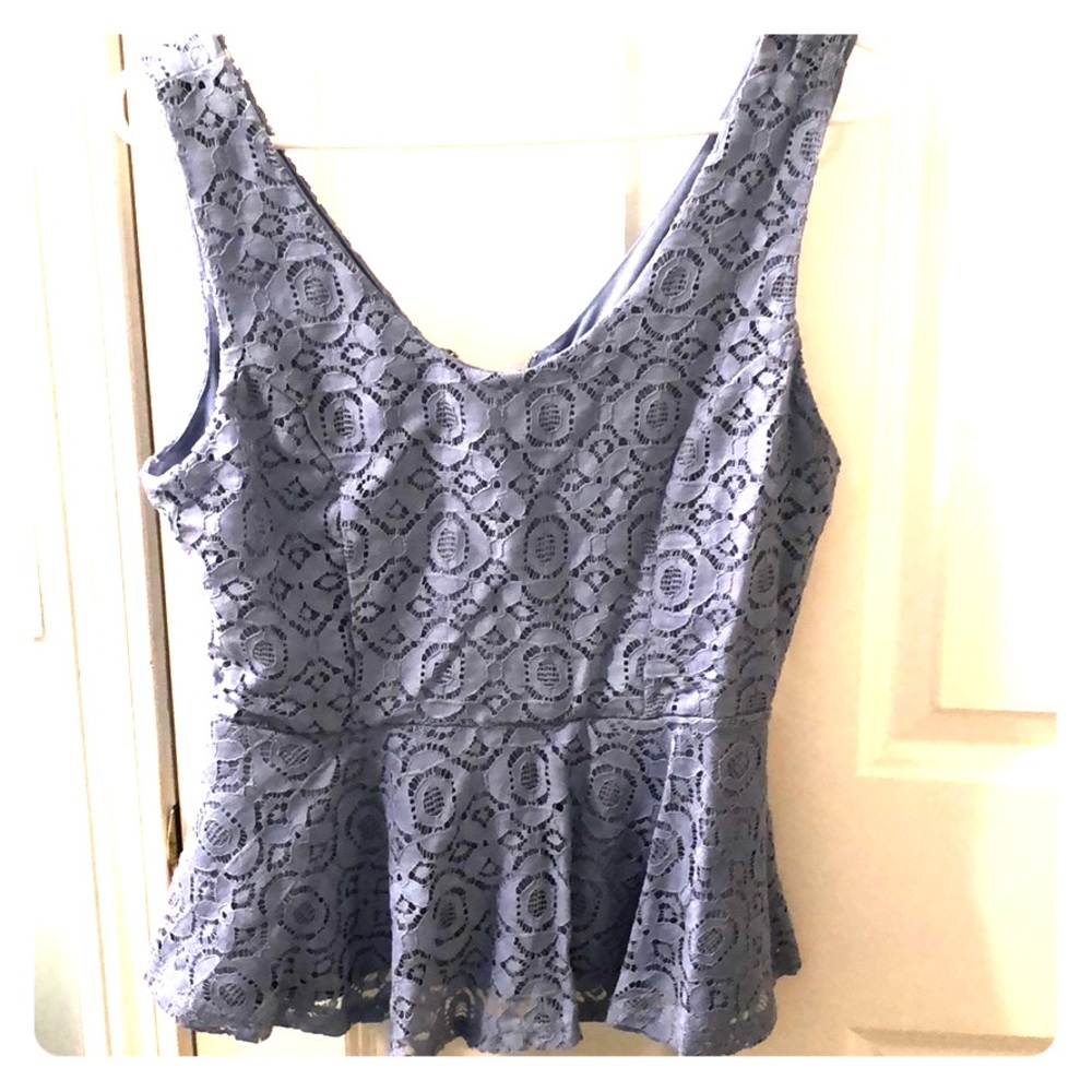 Periwinkle peplum lace top medium forever21